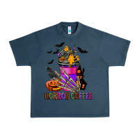 Midnight Navy Horror Coffee Urban Heavy Tee - FaDigitalArtStudio