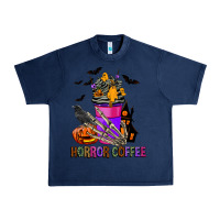 Navy Horror Coffee Urban Heavy Tee - FaDigitalArtStudio