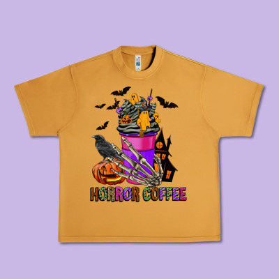 Horror Coffee Urban Heavy Tee Designed By Fadigitalartstudio