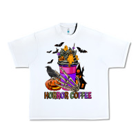 White Horror Coffee Urban Heavy Tee - FaDigitalArtStudio