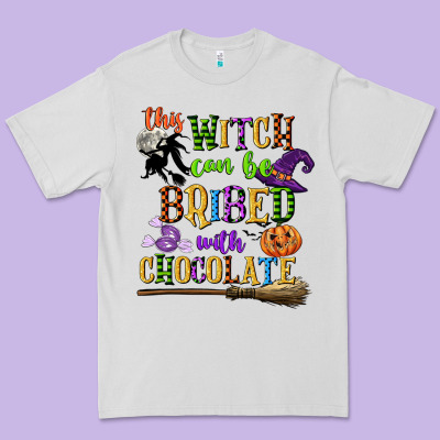 This Witch Can Be Bribed With Chocolate Premium Tee Designed By Cowgirlartshop
