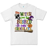 White this witch can be bribed with chocolate Premium Tee - CowGirlArtShop