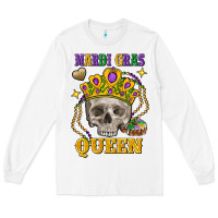 White skull mardi gras queen Long Sleeve Tee - FaDigitalArtStudio