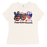 Bone Peace love fireworks 4th of july Ladies Tee - CowGirlArtShop