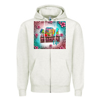 Oatmeal Heather teacher life Zipper Hoodie - AdoDesignShop