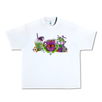 White Halloween Coffee Cups Urban Heavy Tee - FaDigitalArtStudio
