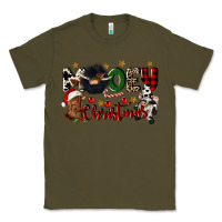 Army Green mooey christmas Classic Tee - CowGirlArtShop