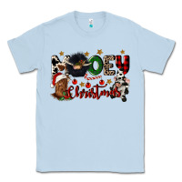 Dusty Blue mooey christmas Classic Tee - CowGirlArtShop