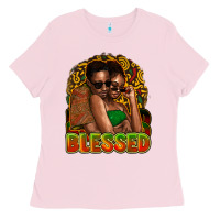 Bubblegum Pink Black couple blessed Ladies Tee - HowdyJamesFarm