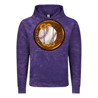 Cloud Purple baseball with sunflower round earrings Vintage Hoodie - BundleAndBundleShop
