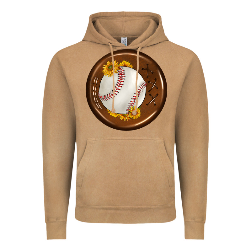 Baseball With Sunflower Round Earrings Vintage Hoodie by BundleAndBundleShop | Teevron