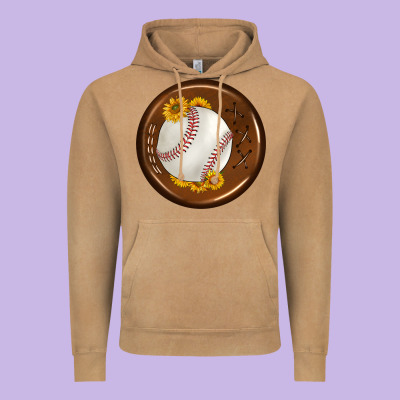 Baseball With Sunflower Round Earrings Vintage Hoodie Designed By Bundleandbundleshop