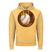 Vintage Mustard baseball with sunflower round earrings Vintage Hoodie - BundleAndBundleShop