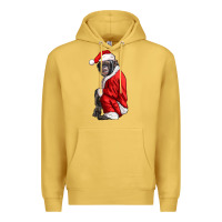 Antique Gold Chimpanzee With Santa Clothes Premium Hoodie - LillyAllenDesigns
