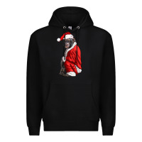Black Chimpanzee With Santa Clothes Premium Hoodie - LillyAllenDesigns