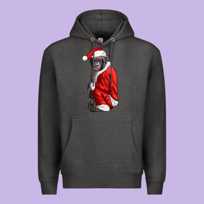 Chimpanzee With Santa Clothes Premium Hoodie Designed By Lillyallendesigns