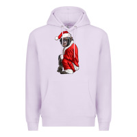 Lilac Chimpanzee With Santa Clothes Premium Hoodie - LillyAllenDesigns