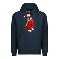 Navy Chimpanzee With Santa Clothes Premium Hoodie - LillyAllenDesigns