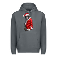 Rock Chimpanzee With Santa Clothes Premium Hoodie - LillyAllenDesigns