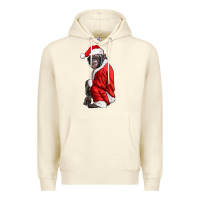 Sandshell Chimpanzee With Santa Clothes Premium Hoodie - LillyAllenDesigns