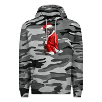 Slate Camo Chimpanzee With Santa Clothes Premium Hoodie - LillyAllenDesigns