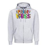 Heather Grey prıde vıbes Zipper Hoodie - AdoDesignShop