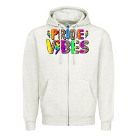 Oatmeal Heather prıde vıbes Zipper Hoodie - AdoDesignShop