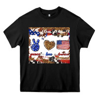 Black peace love america Heavy Core Tee - TumblerDesignByShophia
