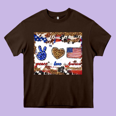 Peace Love America Heavy Core Tee Designed By Tumblerdesignbyshophia
