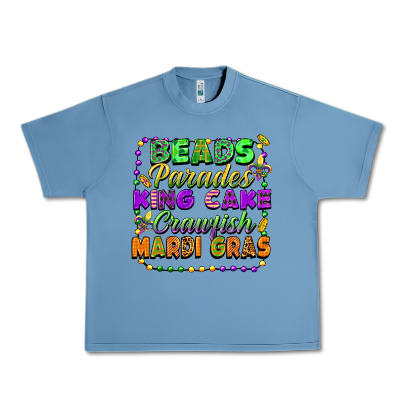 Beads Parades King Cake Crawfish Mardi Gras Urban Heavy Tee by FaDigitalArtStudio | Teevron