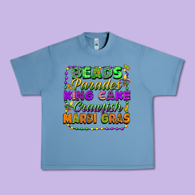 Beads Parades King Cake Crawfish Mardi Gras Urban Heavy Tee Designed By Fadigitalartstudio