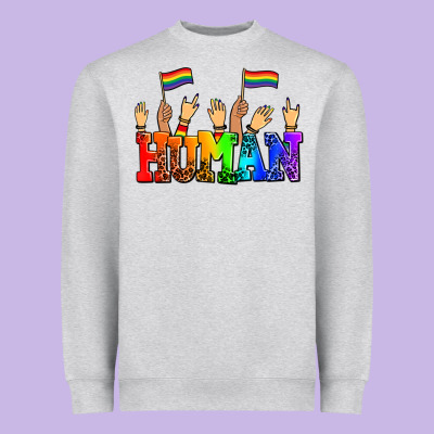 Human With Hands And Pride Flags Heavyweight Sweatshirt Designed By Adodesignshop