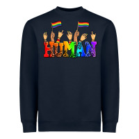Navy human with hands and pride flags Heavyweight Sweatshirt - AdoDesignShop