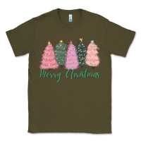 Army Green merry christmas trees Classic Tee - CowGirlArtShop