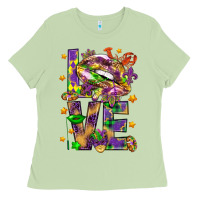 Matcha Mardi Gras love lips Ladies Tee - HowdyJamesFarm