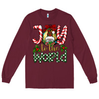 Burgundy joy to the world Long Sleeve Tee - BundleAndBundleShop