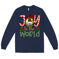 Navy joy to the world Long Sleeve Tee - BundleAndBundleShop