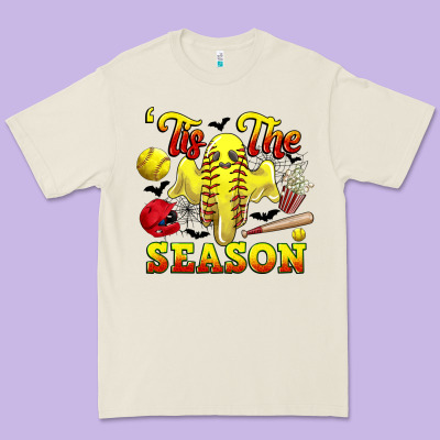Tis The Season Softball Halloween Premium Tee Designed By Cowgirlartshop