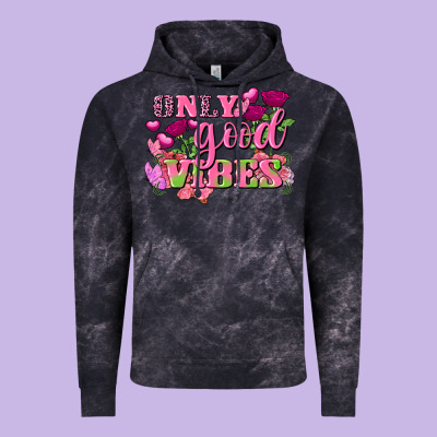 Valentine's Day Only Good Vibes Vintage Hoodie Designed By Fadigitalartstudio