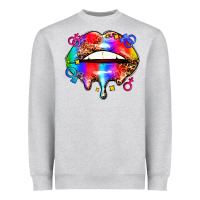 Heather Grey pride lips Heavyweight Sweatshirt - AdoDesignShop