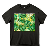 Asphalt monstera leaf Heavy Core Tee - TumblerDesignByShophia