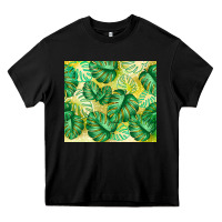 Black monstera leaf Heavy Core Tee - TumblerDesignByShophia