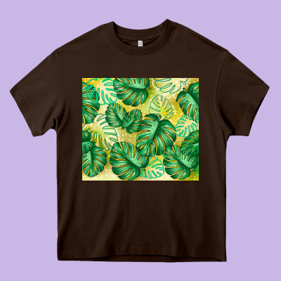 Monstera Leaf Heavy Core Tee Designed By Tumblerdesignbyshophia