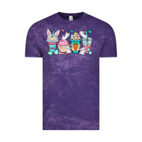 Cloud Purple Easter bunnies coffee cups Vintage Tee - OliviaCreatesArt