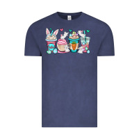 Vintage Denim Easter bunnies coffee cups Vintage Tee - OliviaCreatesArt