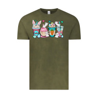 Vintage Olive Easter bunnies coffee cups Vintage Tee - OliviaCreatesArt