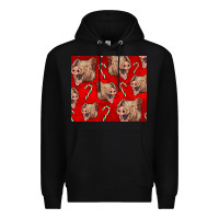 Black Yorkshire Pig And Candy Cane Premium Hoodie - LillyAllenDesigns