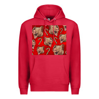 Cardinal Yorkshire Pig And Candy Cane Premium Hoodie - LillyAllenDesigns