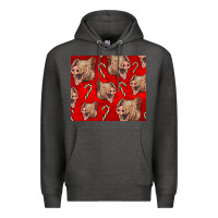 Charcoal Heather Yorkshire Pig And Candy Cane Premium Hoodie - LillyAllenDesigns