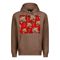 Chestnut Yorkshire Pig And Candy Cane Premium Hoodie - LillyAllenDesigns